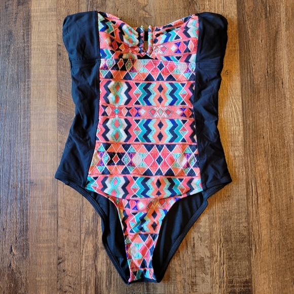 Ella Moss Black Marrakech One Piece Strapless Swimsuit - Picture 3 of 8